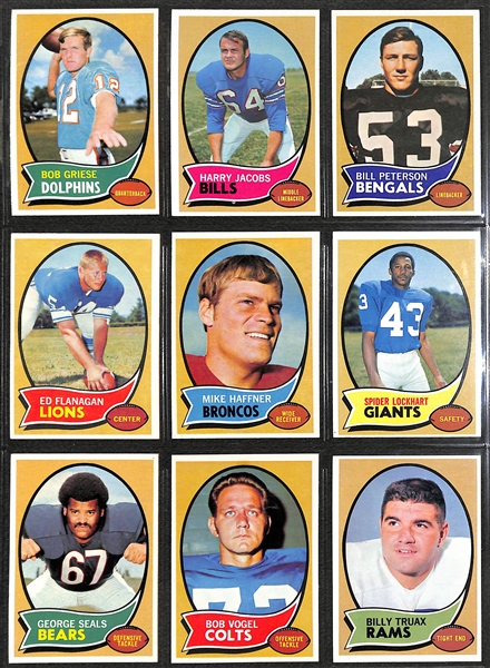 1970 Topps Football Complete Set (All 263 Cards - Mostly Pack Fresh w. 14 Graded) - OJ Simpson Rookie (PSA 7), Starr (PSA 8), Mack Rookie (PSA 8), Hill Rookie (PSA 7), Humphrey Rookie (PSA 8), Page...