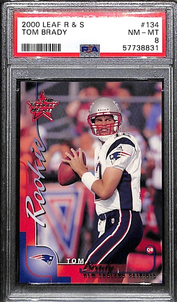 2000 Leaf Rookies & Stars Tom Brady #134 Rookie Card Graded PSA 8 NM-MT (#ed 211/1000)