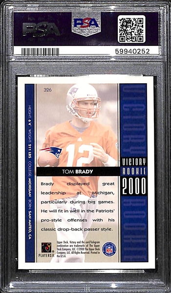 2000 Upper Deck Victory Tom Brady Rookie Card #326 Graded PSA 9 Mint