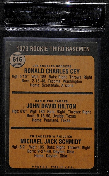 1973 Topps Mike Schmidt #615 Rookie Card Graded Beckett Raw Grade BVG 7