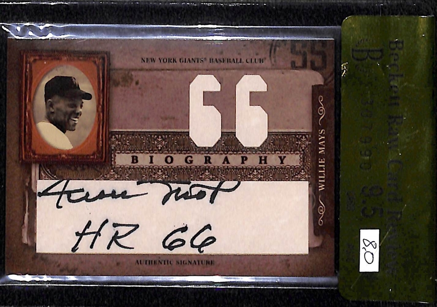 2005 Donruss Playoff Prime Cuts Willie Mays Autograph Card w. HR 66 Inscription - BGS 9.5 (8 Auto Grade) - Only One Card for Each Mays Home Run