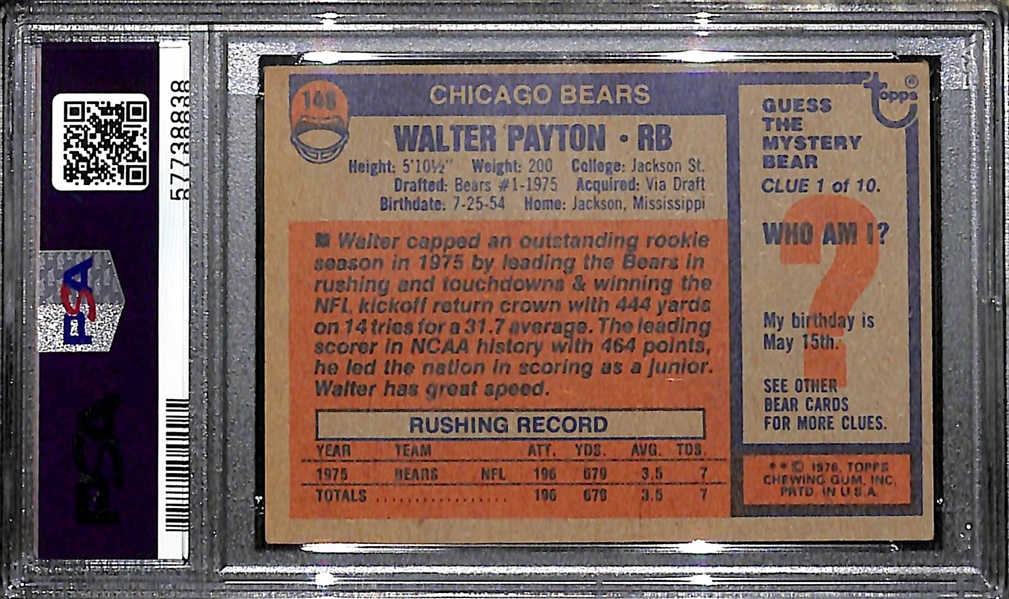 1976 Topps Walter Payton #148 Rookie Card Graded PSA 4 VG-EX