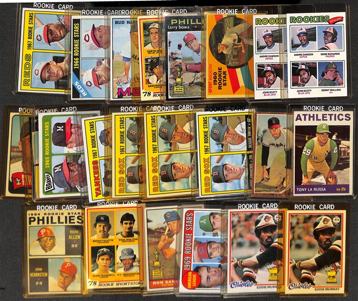 Lot of (23) 1960s and 1970s Baseball Rookie Stars Inc. Eddie Murray, Fingers, Santo, Molitor, Allen