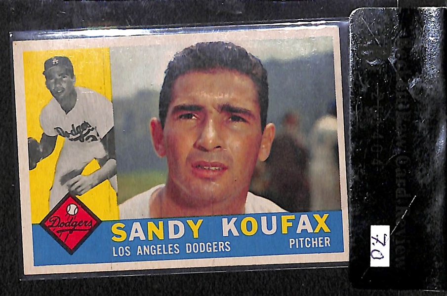 1960 Topps Sandy Koufax # 343 Graded 7 by Beckett Raw Card Review