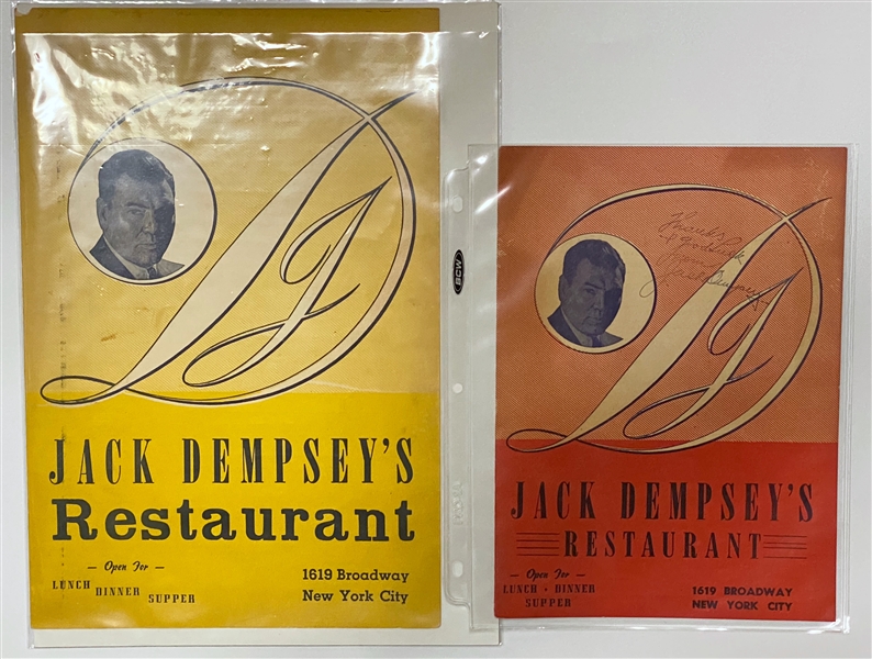 Lot of (10) Vintage Baseball Sheet Music, Photos, and Featuring a Boxing Jack Dempsey Stamped Menu
