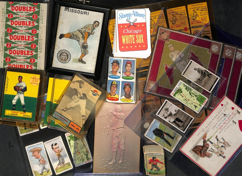 Vintage Assorted Baseball & Golf Cards, Matchbook Covers, Blankets, Etc w. 1969 Maury Wills Topps Super
