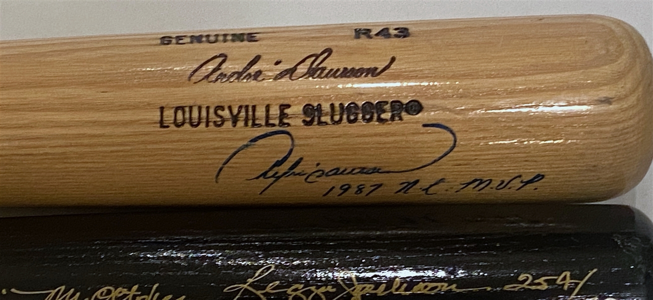 Lot of (3) Signed Baseball Bats - Ernie Banks, Reggie Jackson, Andre Dawson - JSA Auction Letter