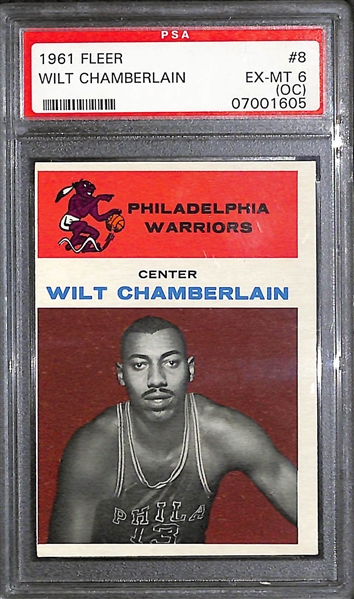 1961 Fleer Wilt Chamberlain Rookie Card Graded PSA 6 (OC)