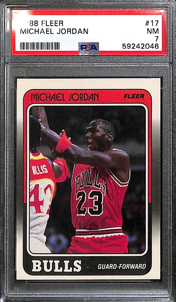 Michael Jordan Lot - 1988 Fleer #17 (PSA 7) and 1992 Fleer All-Stars # 6 (PSA 8) 