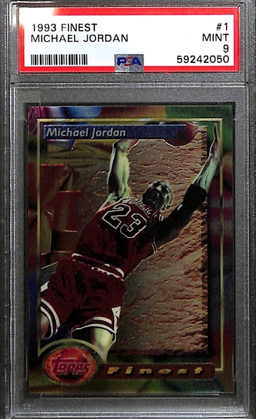 Michael Jordan Lot - 1993 Finest #1 (PSA 9) and 1995 SP Holoviews #PC5 (PSA 5) 