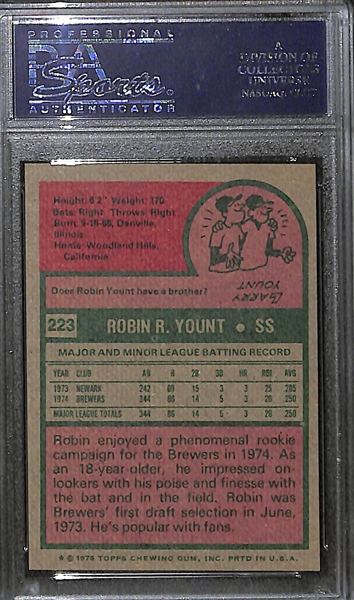 1975 Topps Robin Yount Rookie Card Graded PSA 7