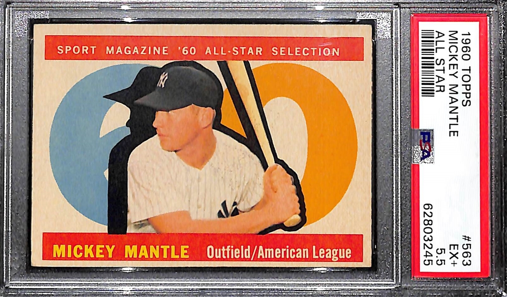 1960 Topps Mickey Mantle All-Star #563 Graded PSA 5.5