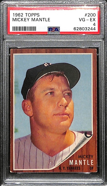 1962 Topps Mickey Mantle #200 Graded PSA 4