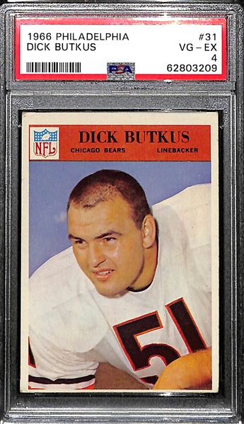 1966 Philadelphia Dick Butkus Rookie Card #31 Graded PSA 4