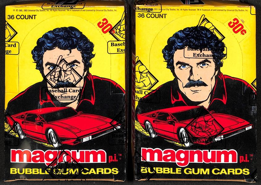 Lot of (2) 1983 Donruss Magnum PI BBCE Sealed Wax Boxes