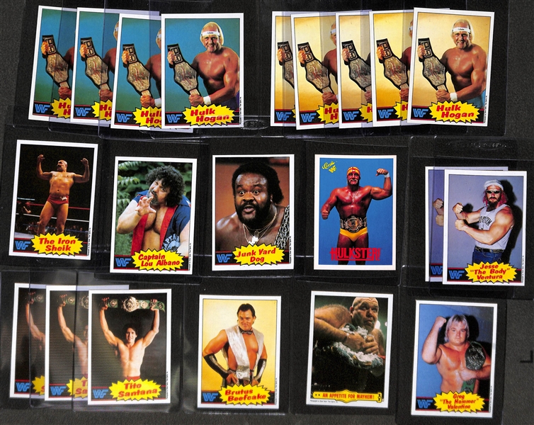 Huge WWF Wrestling Sports Cards lot, including (9) 1985 Hulk Hogan Rookies