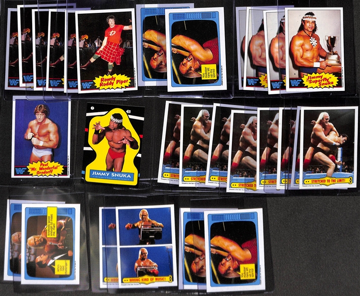 Huge WWF Wrestling Sports Cards lot, including (9) 1985 Hulk Hogan Rookies