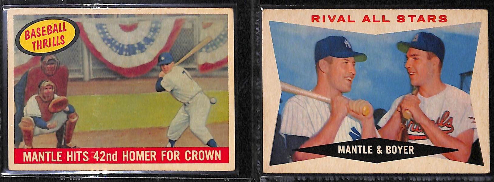 Lot of (7) 1958-1962 Mickey Mantle Cards 