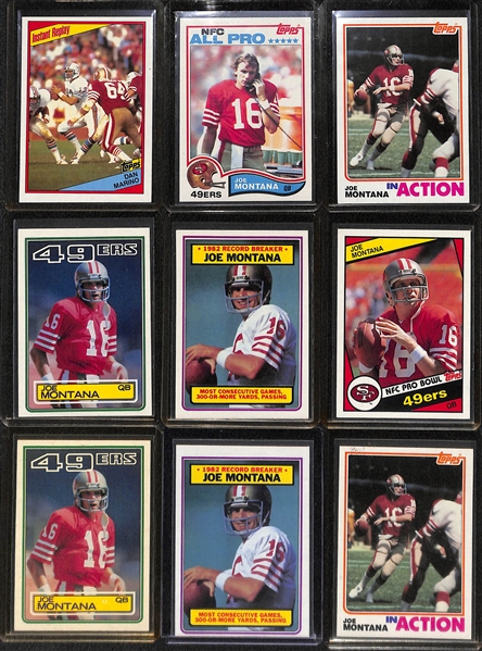 Huge 1980s Football HOF Lot w. Montana, Elway, Marino includes Jerry Rice Rookie Card