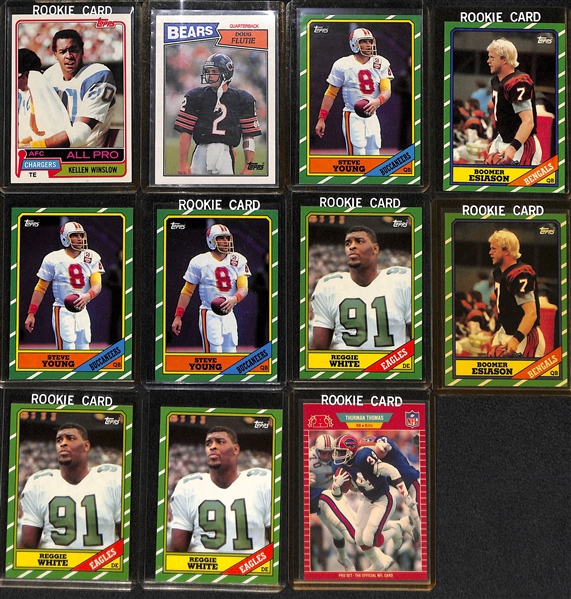 Huge Lot of (80+) 1980s and 90s Football Rookies inc. Favre, Smith, White, Young, Thomas and Much More