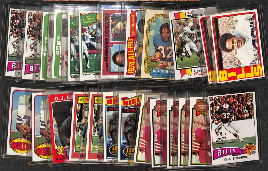 Lot of (25) 1970s OJ Simpson Football Cards