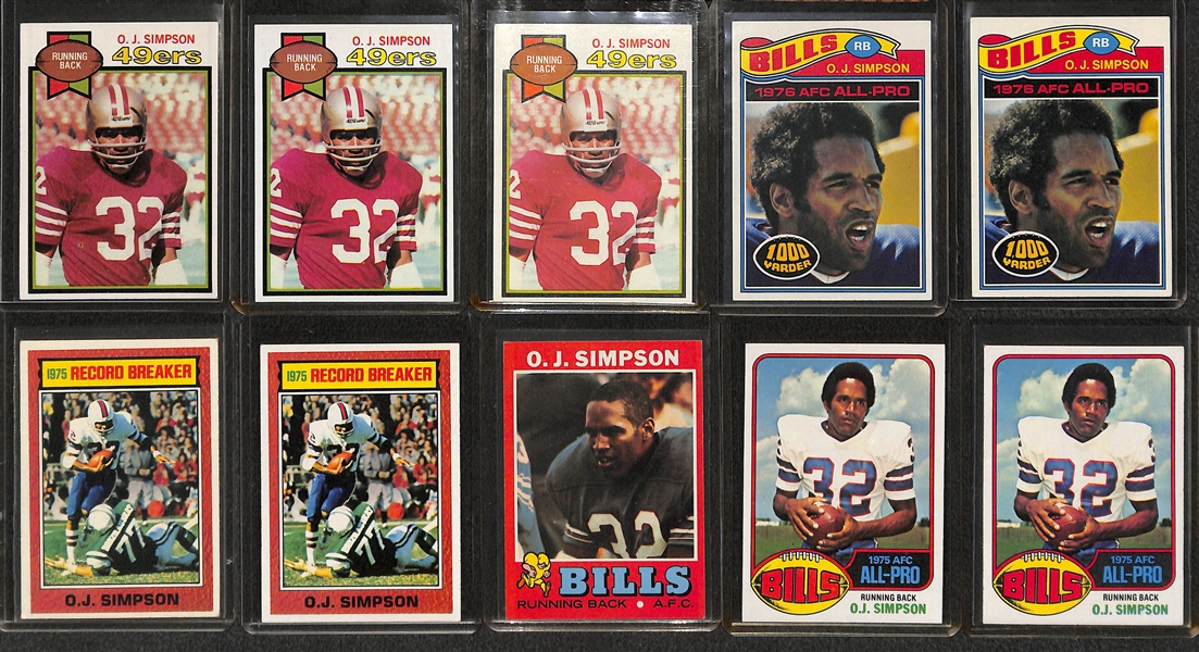 Lot of (25) 1970s OJ Simpson Football Cards