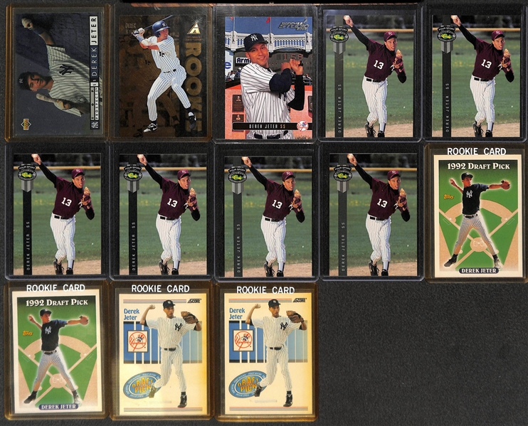 Lot of (28) 1980s and 90s Rookie and Stars Derek Jeter, Bo Jackson, and Ken Griffey Jr.