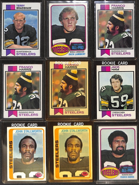 Lot of 100+ 1970s and early 1980s Steelers Stars Inc. Bradshaw, Harris, Blount, Stallworth and more