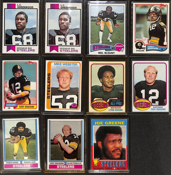 Lot of 100+ 1970s and early 1980s Steelers Stars Inc. Bradshaw, Harris, Blount, Stallworth and more