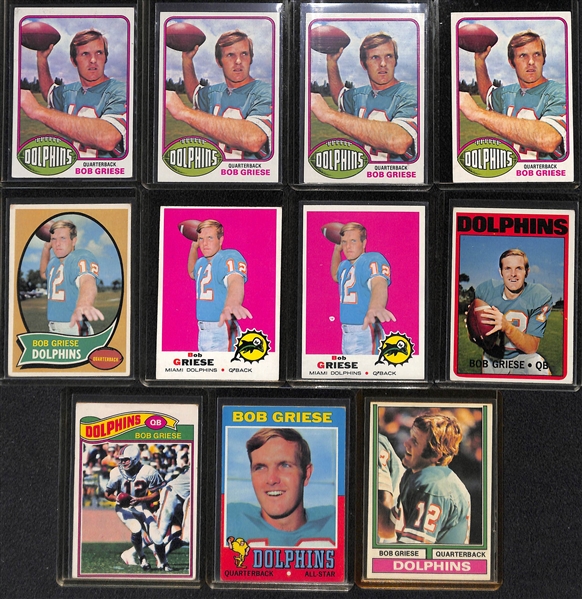 Lot of 60+ 1960s and 70s Football Star Quarterbacks Inc. Tarkenton, Griese, Blanda, Staubach