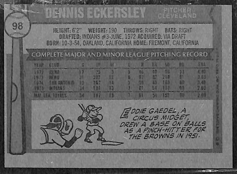 1976 Topps Baseball Compete Set Featuring  Dennis Eckersley Rookie