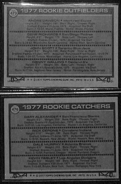 1977 Topps Baseball Complete Set Featuring Andre Dawson and Dale Murphy Rookies