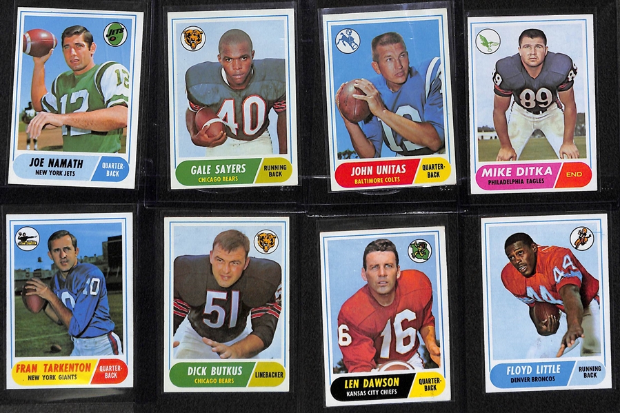 1968 Topps Football Complete Base Set Card #'s 1-219 Featuring Griese Rookie and Many Hall of Famers