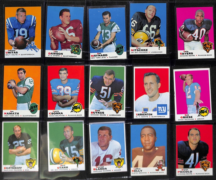 1969 Topps Football Complete Base Set Card #'s 1-263 Featuring Csonka and Piccolo Rookies and Many Hall of Famers
