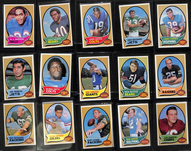 1970 Topps Football Complete Base Set Card #s 1-263 Featuring OJ Simpson Rookie