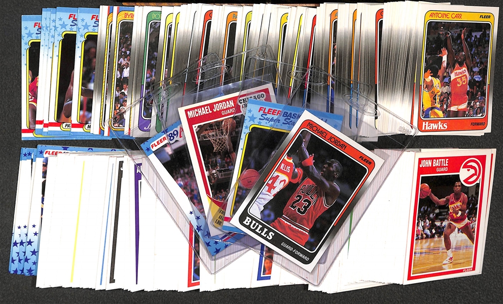 1988-89 & 1989-90 Fleer Complete Sets Inc. Sticker Sets Featuring Pippen and Rodman Rookies w/ Michael Jordan
