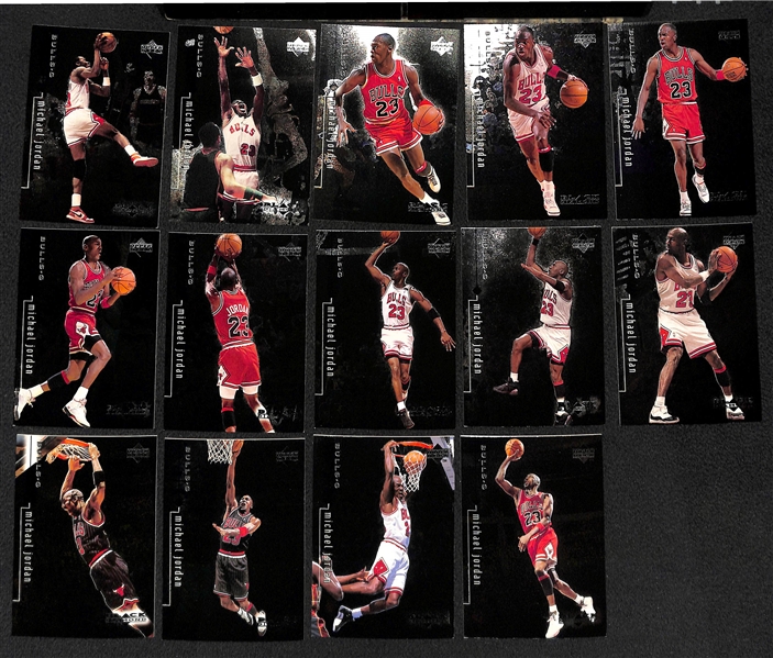 Lot of 50+ Michael Jordan 1990s Cards and Inserts Including 1999 Upper Deck Black Diamond and Highway 99 Sets and Baseball Rookie