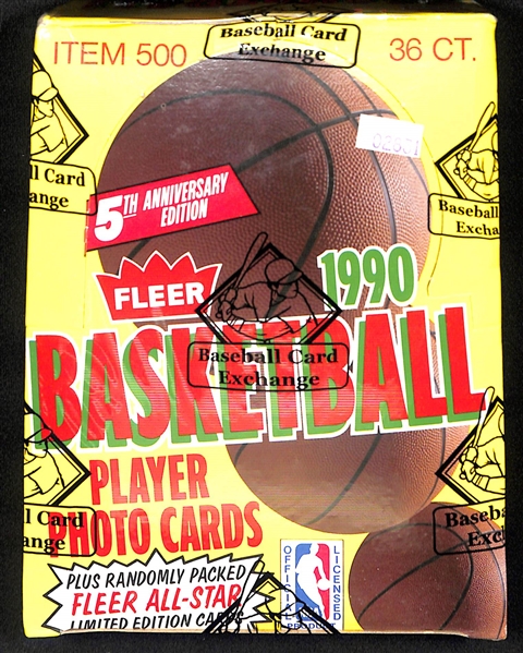 1990-91 Fleer Basketball Unopened BBCE Wrapped Wax Box of 36 Packs