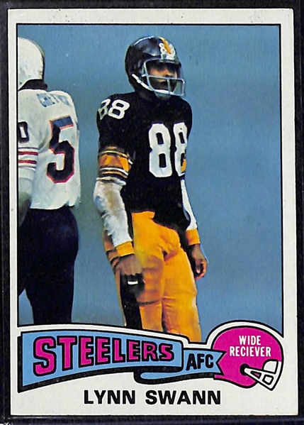 (3) Pittsburgh Steelers Rookies w/ (2) 1975 Lynn Swann and 2004 Upper Deck Ben Roethlisberger Beckett RCR 9.5