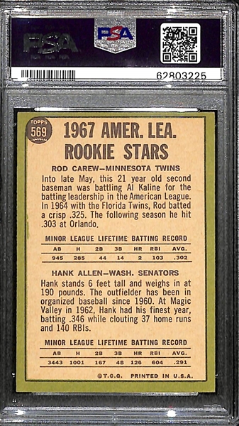 1967 Topps Rod Carew Rookie Card #569 Graded PSA 6