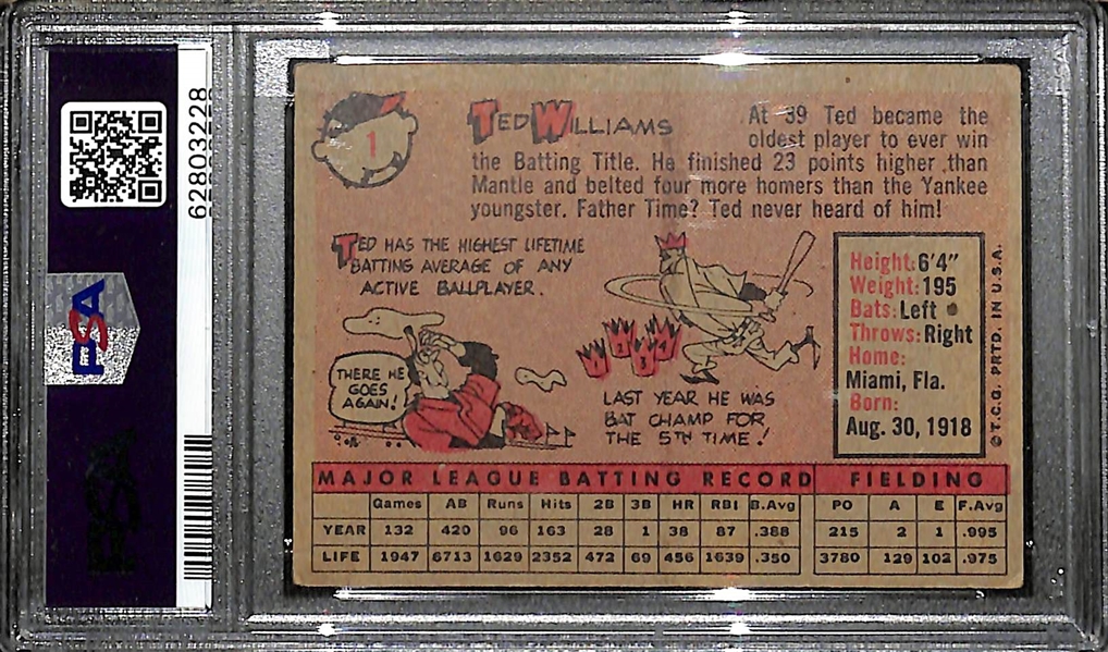 1958 Topps Ted Williams #1 Graded PSA 3