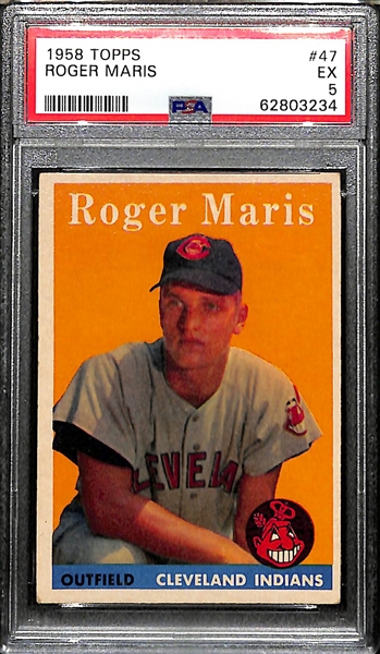 1958 Topps Roger Maris Rookie Card #47 Graded PSA 5