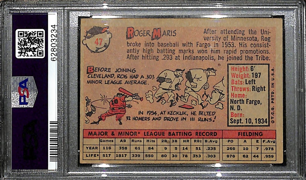 1958 Topps Roger Maris Rookie Card #47 Graded PSA 5