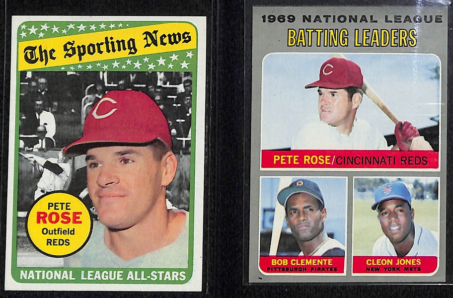 Lot of (8) 1960s and Early 70s Baseball Stars Lot Including Rose, Maris, Mays, Aaron, Clemente