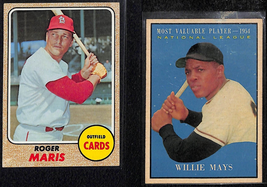 Lot of (8) 1960s and Early 70s Baseball Stars Lot Including Rose, Maris, Mays, Aaron, Clemente