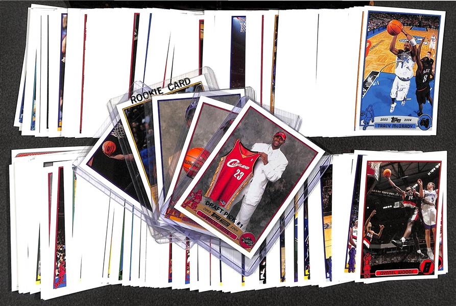 2003-04 Topps Basketball Set of 249 Cards w. LeBron James & Dwyane Wade Rookie Cards
