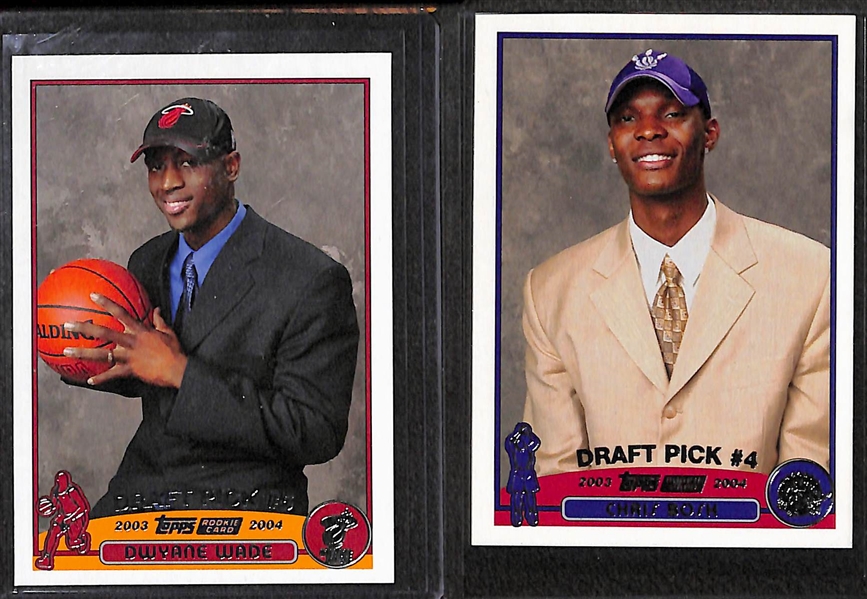 2003-04 Topps Basketball Set of 249 Cards w. LeBron James & Dwyane Wade Rookie Cards
