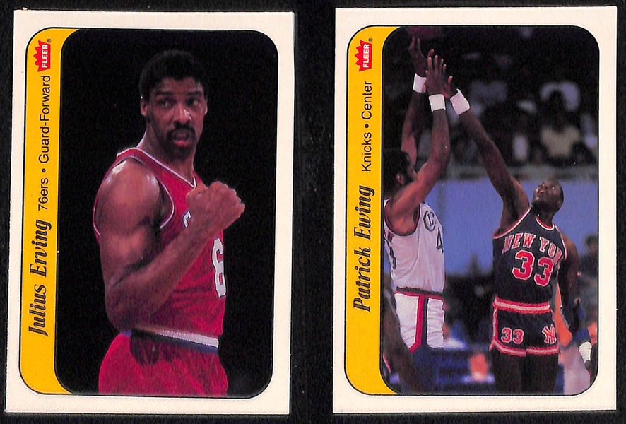 1986-87 Fleer Basketball Near Complete Sticker Set (10 of 11 Stickers - Missing Michael Jordan #8)
