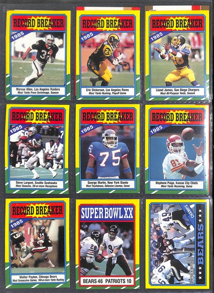 1986 Topps Football Card Complete Set w. Jerry Rice Rookie Card (All 396 Cards)