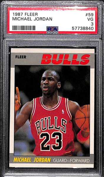 1987-88 Fleer Michael Jordan #59 (2nd Year Fleer Card) Graded PSA 3 (Nicely Centered)